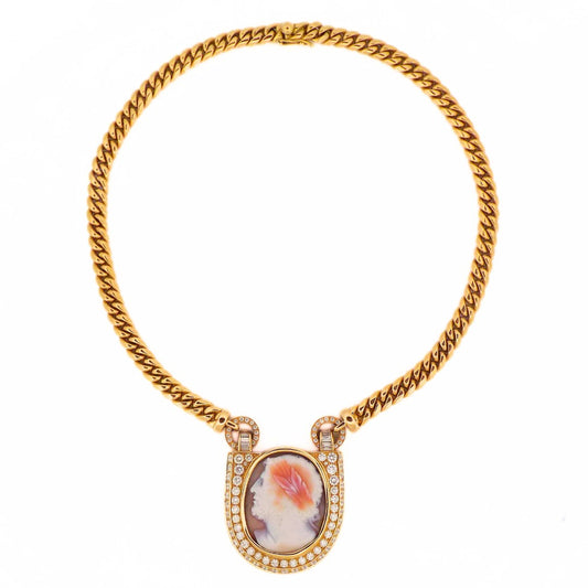Bulgari 18K Cameo Chain Necklace