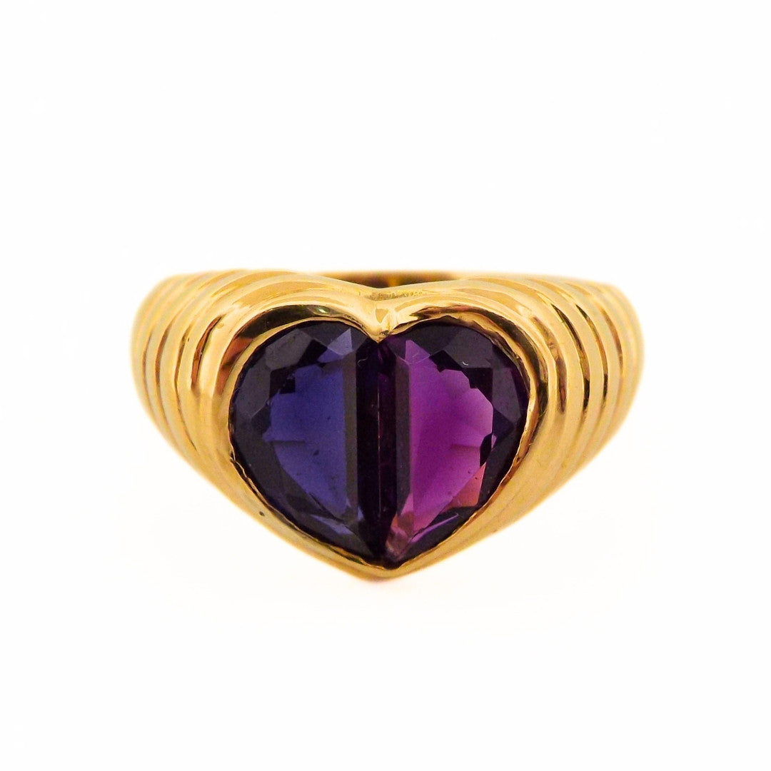 Bulgari 18K 'Doppio' Amethyst Iolite Ring
