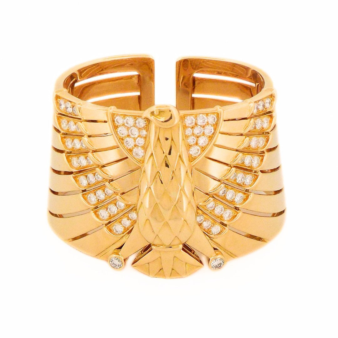Cartier 18K 'Horus' Egyptian Revival Cuff Bracelet