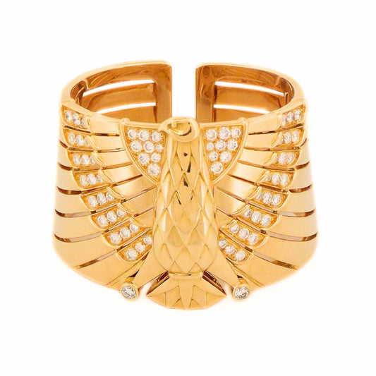 Cartier 18K 'Horus' Egyptian Revival Cuff Bracelet