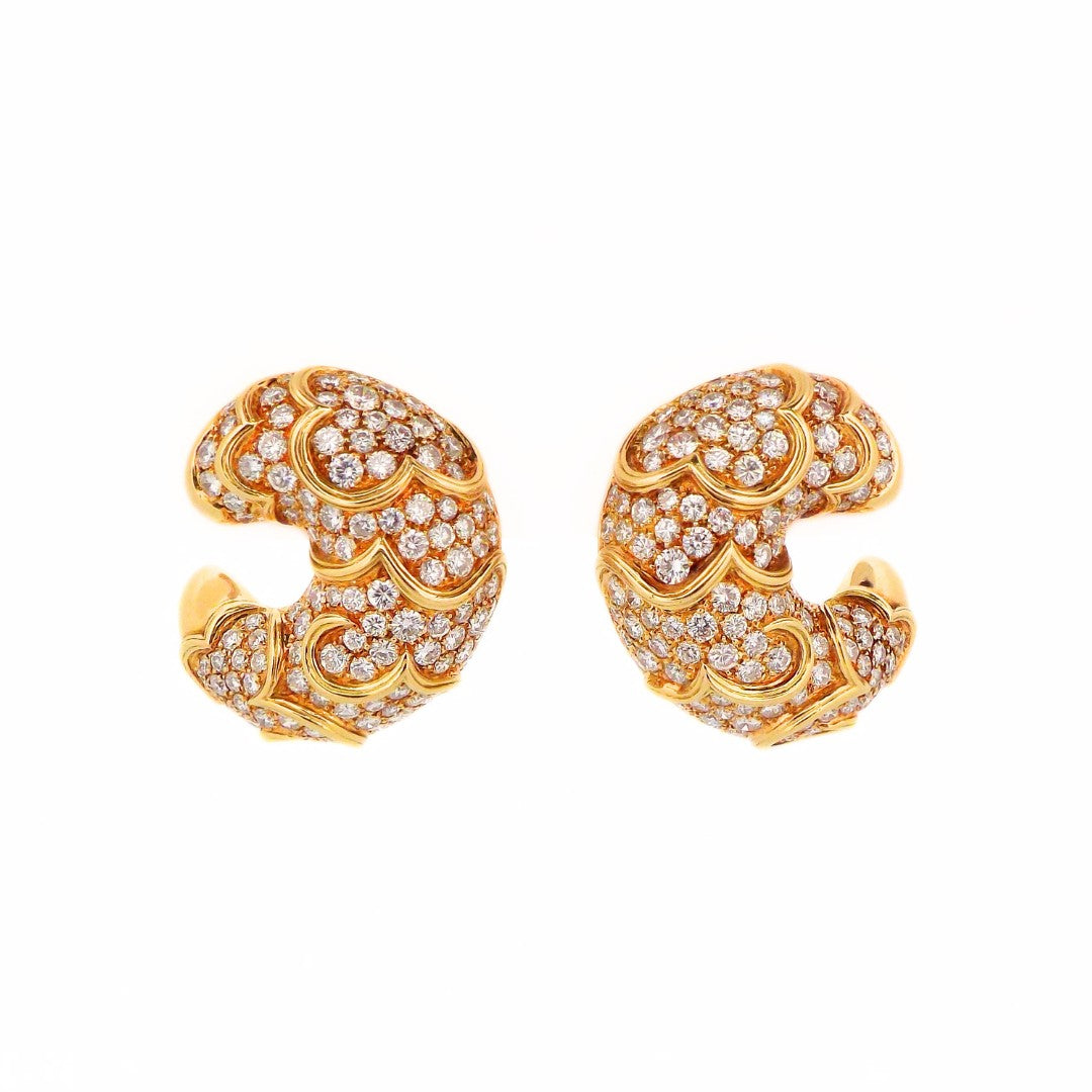 Marina B 18K Gold Diamond 'Onda' Earclip Earrings