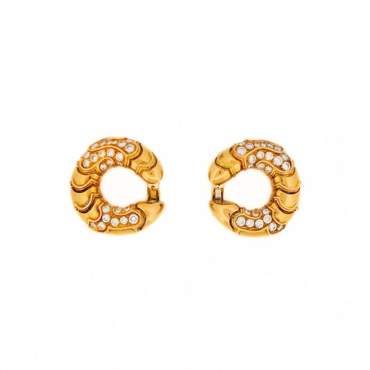 Marina B 'Onda' 18K Gold Diamond Earclip Earrings