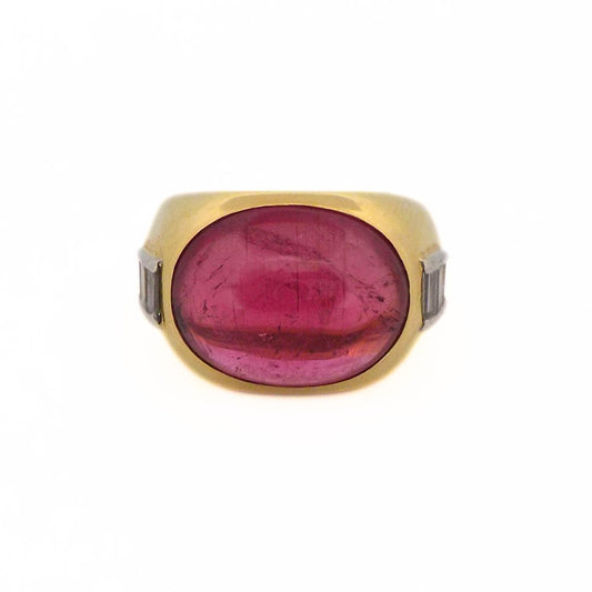 Bulgari 18K Rubellite Diamond Ring