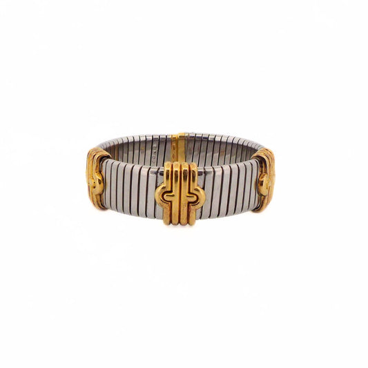Bulgari 18K Gold Steel Tubogas Parentesi Bracelet
