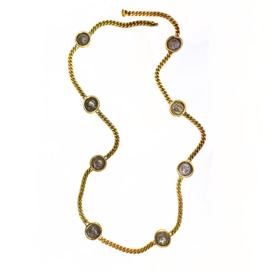 Bulgari 18K Gold 8-Coin Monete Chain Necklace