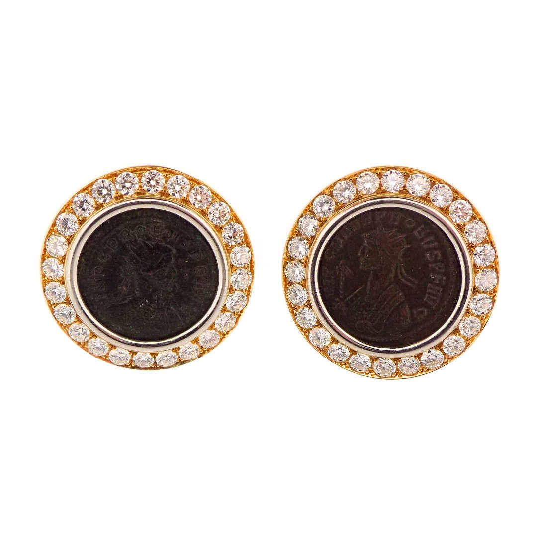 Bulgari 18K Diamond 'Monete Earrings