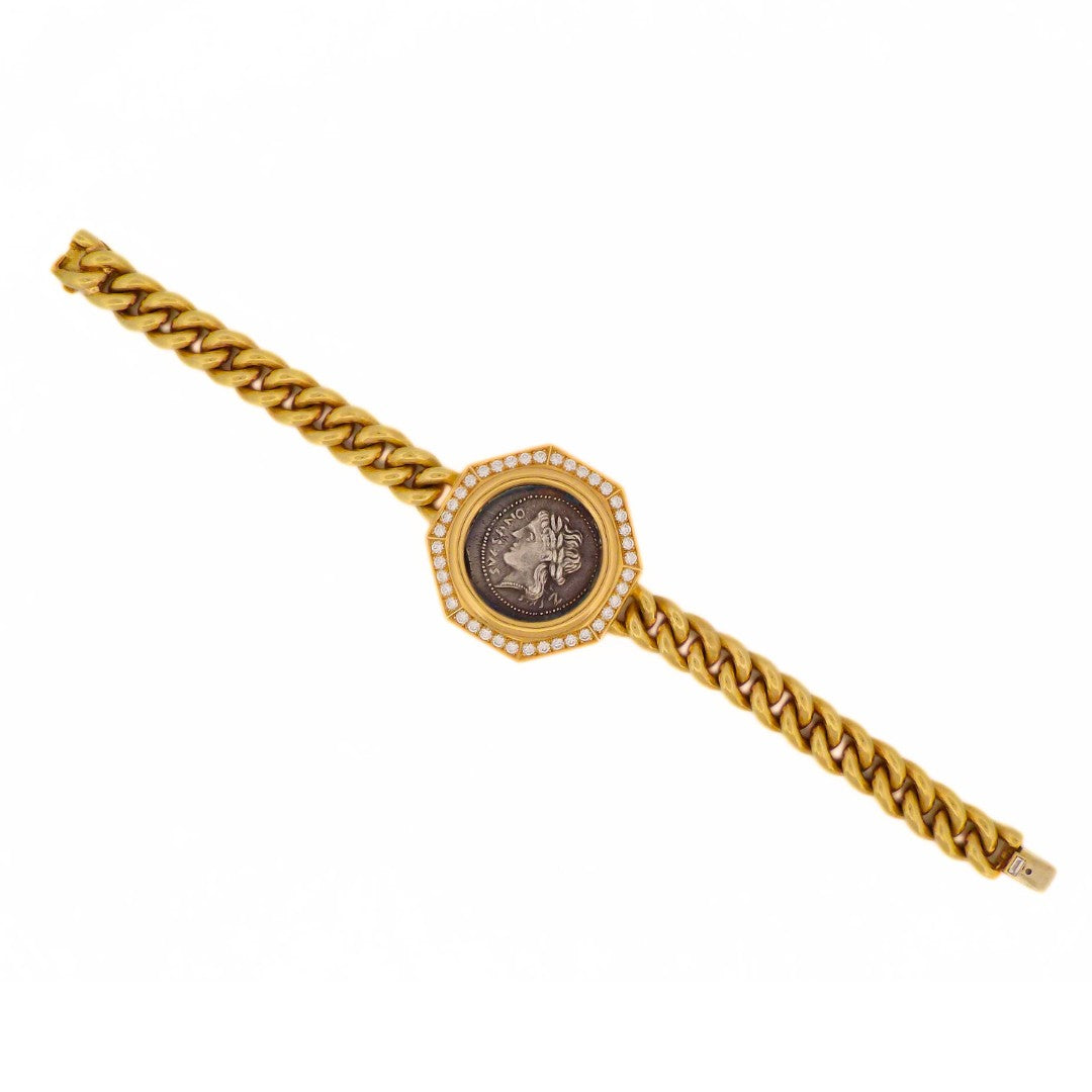 Bulgari 18K Diamond Monete Chain Bracelet