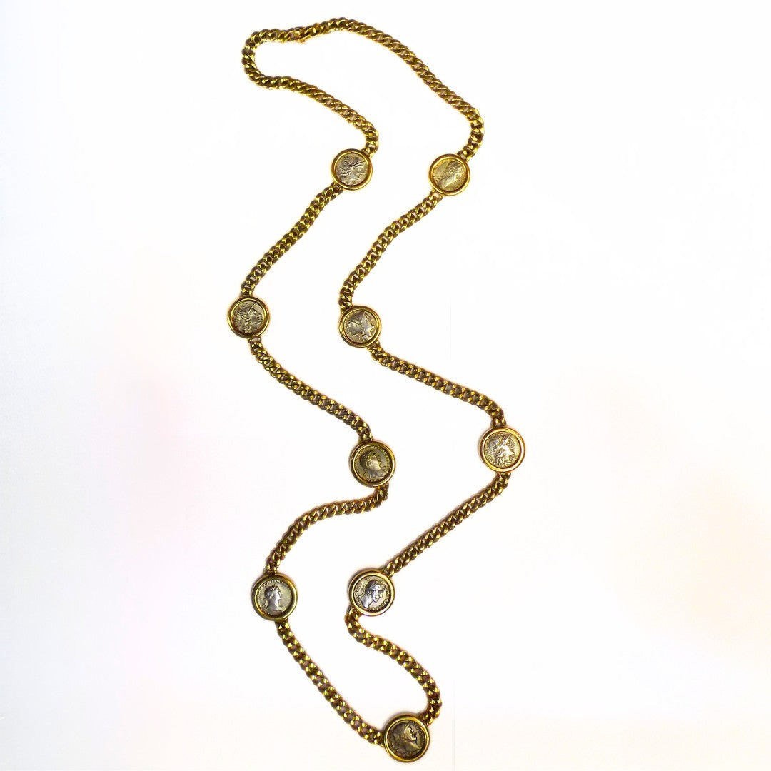 Bulgari 18K 9-Coin Monete Chain Necklace
