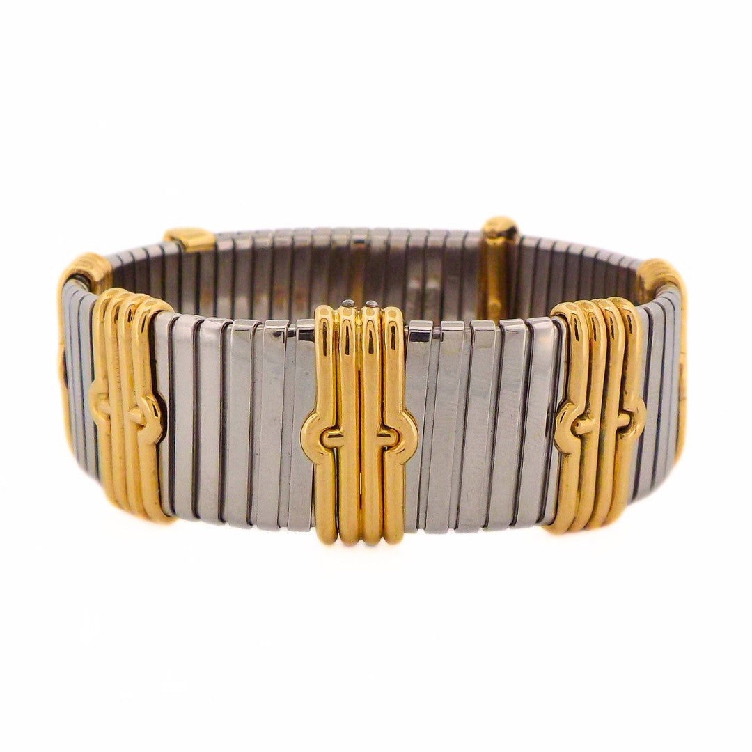 Bulgari 18K Steel Tubogas Parentesi Adjustable Bracelet