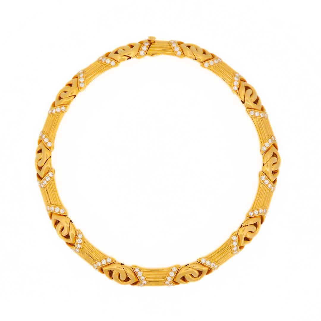 Bulgari 18K Gold Diamond Collar Necklace