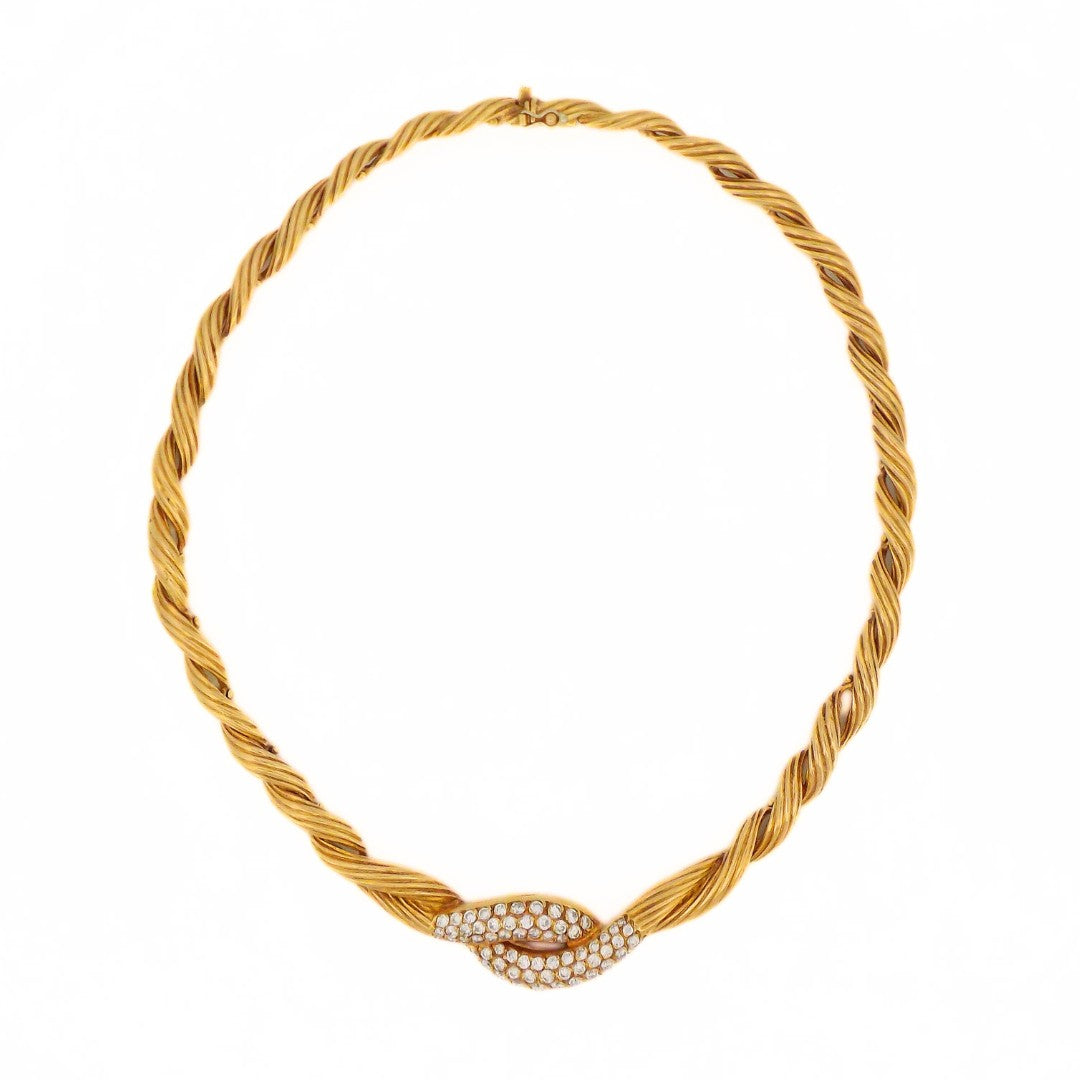 Van Cleef & Arpels 18K Gold Rope Collar Diamond Necklace