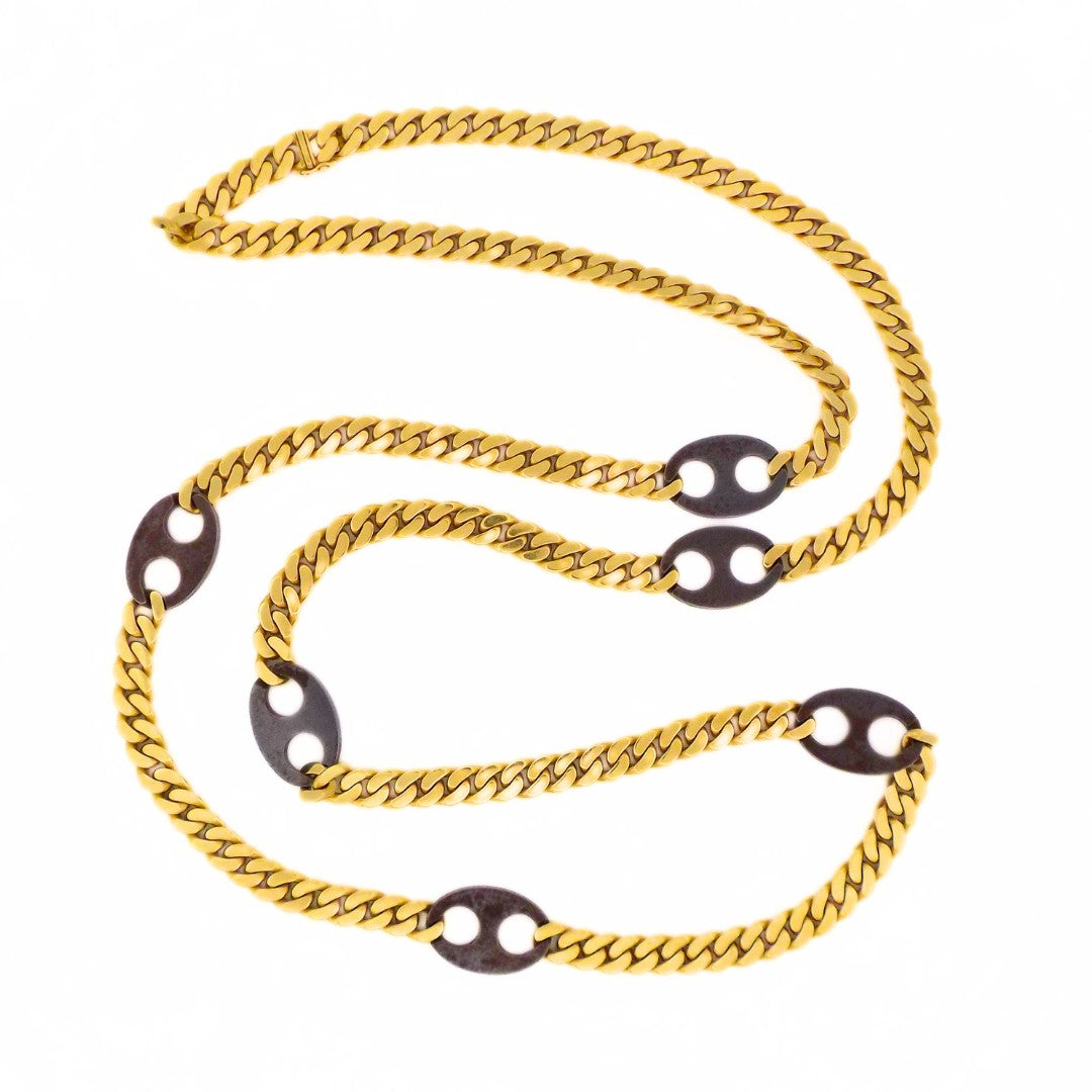 Bulgari 18K Gold Iron Chain Necklace