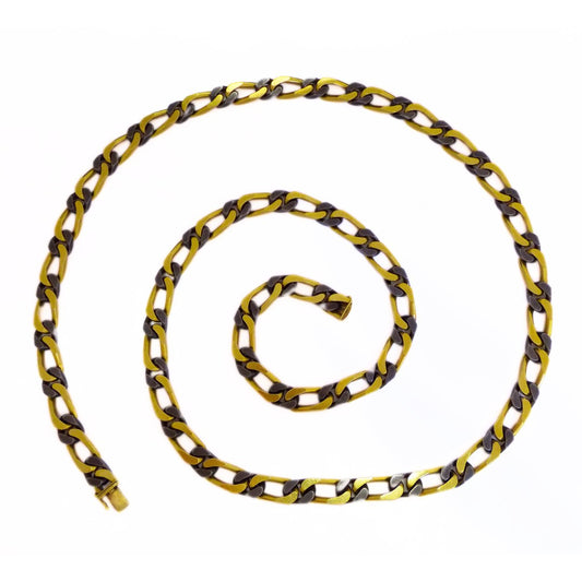 Bulgari 18K Gold and Steel Long Chain Necklace