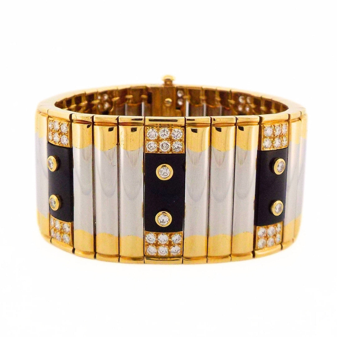 Cartier 18K Gold Onyx Diamond Bracelet