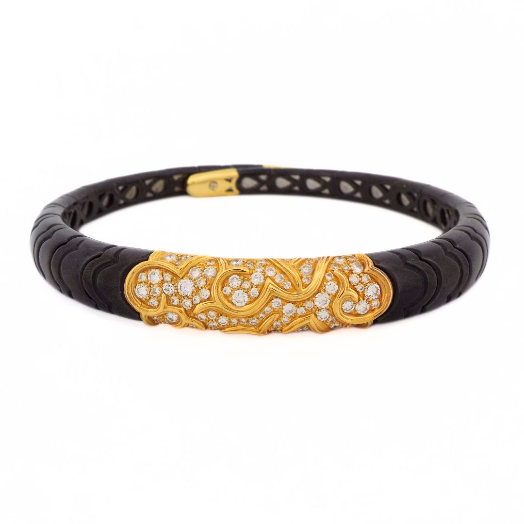 Marina B 18K Diamond 'Onda' Blackened Gold Choker Necklace