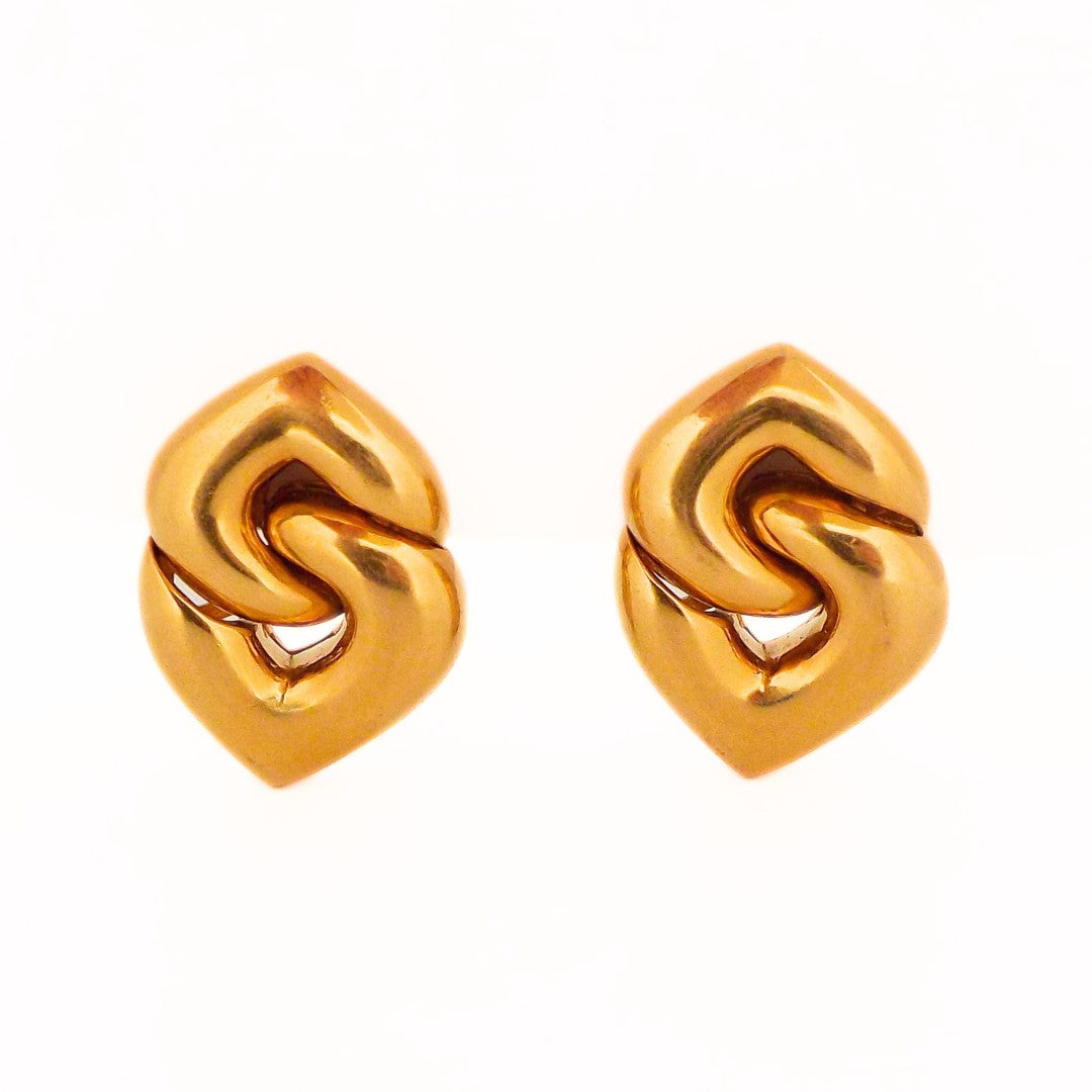 Bulgari 18K Gold 'Doppio Cuore' Earclip Earrings