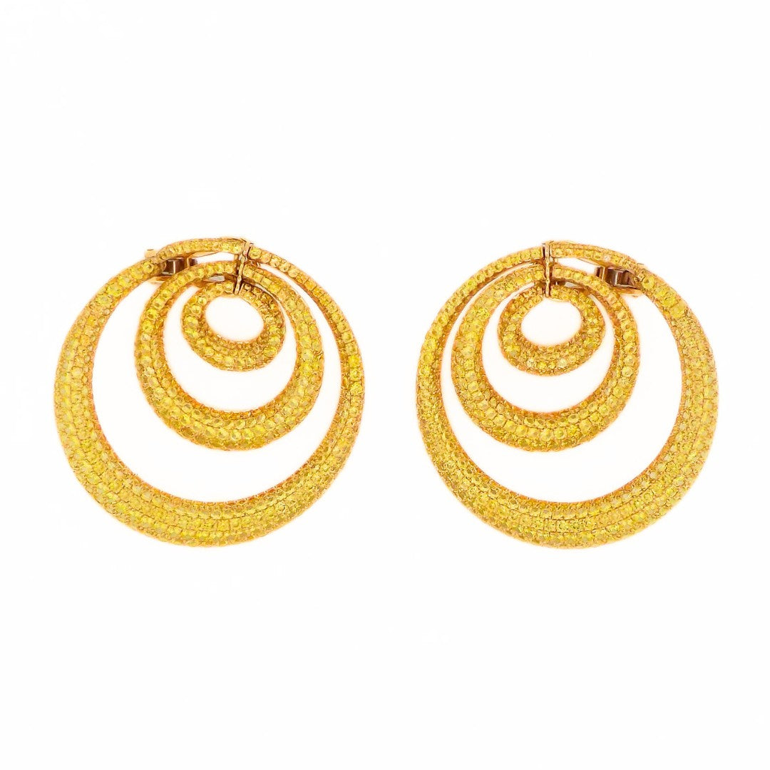 Chopard 18K Yellow Sapphire Hoop Earrings