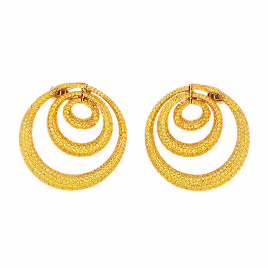 Chopard 18K Yellow Sapphire Hoop Earrings