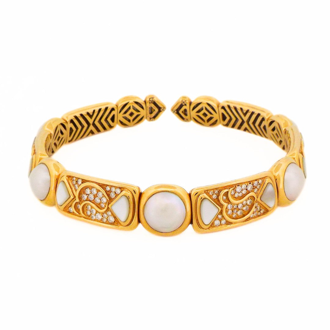Marina B 18K Mabé and Mother-of-Pearl Diamond Choker Necklace
