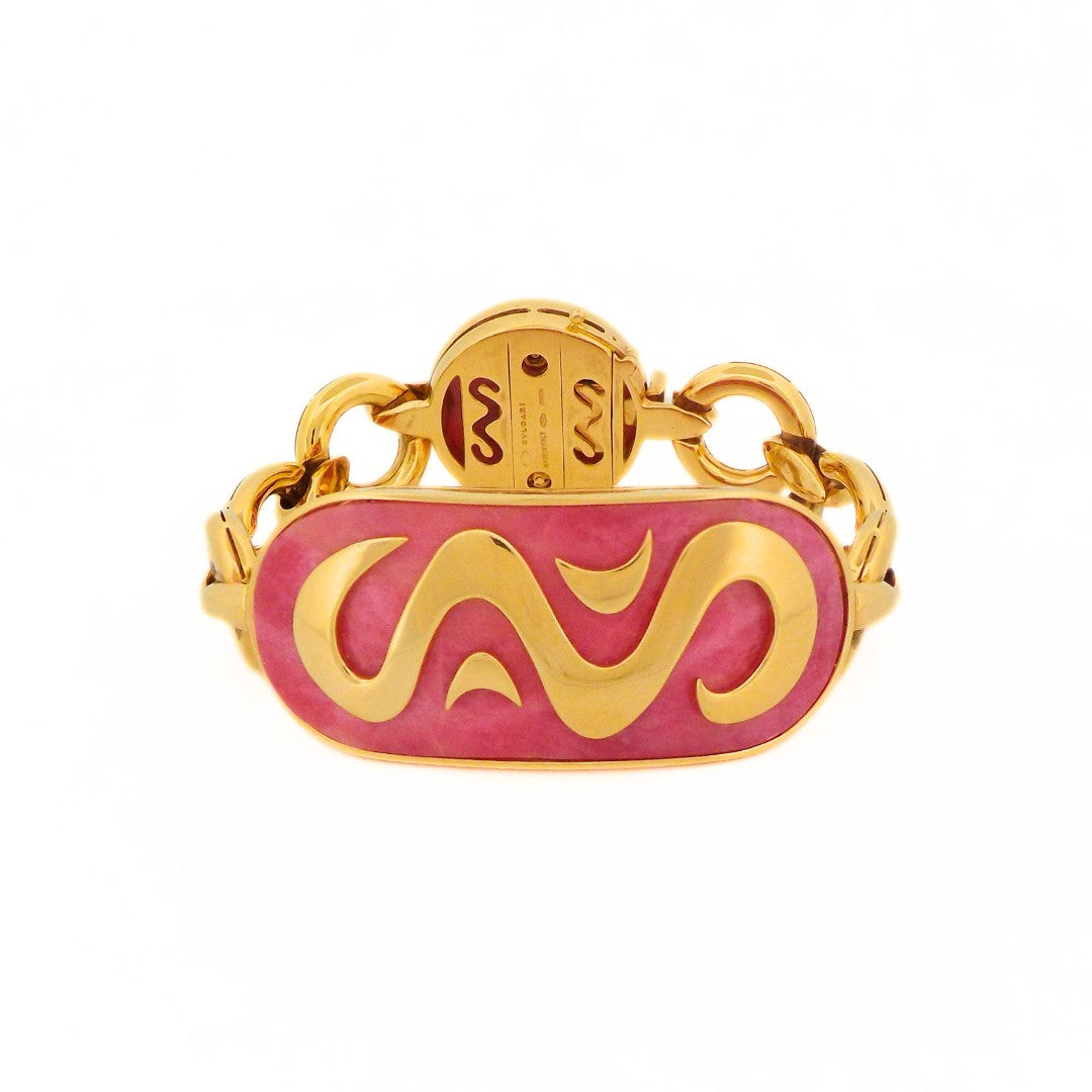 Bulgari 18K Yellow Gold Rhodochrosite Bracelet
