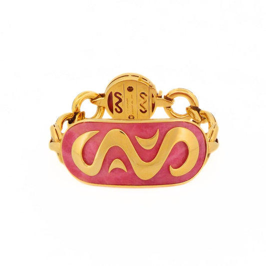 Bulgari 18K Yellow Gold Rhodochrosite Bracelet