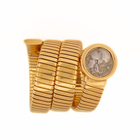 Bulgari 18K Tubogas 'Monete' Wrap Bracelet