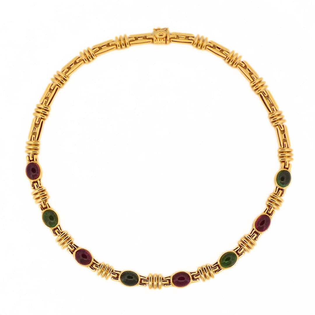 Bulgari 18K Tourmaline Chain Necklace