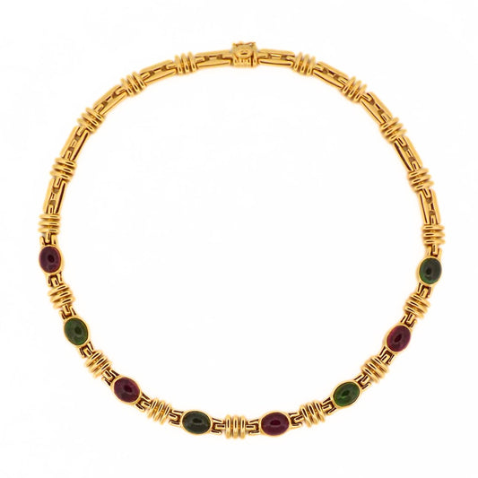 Bulgari 18K Tourmaline Chain Necklace