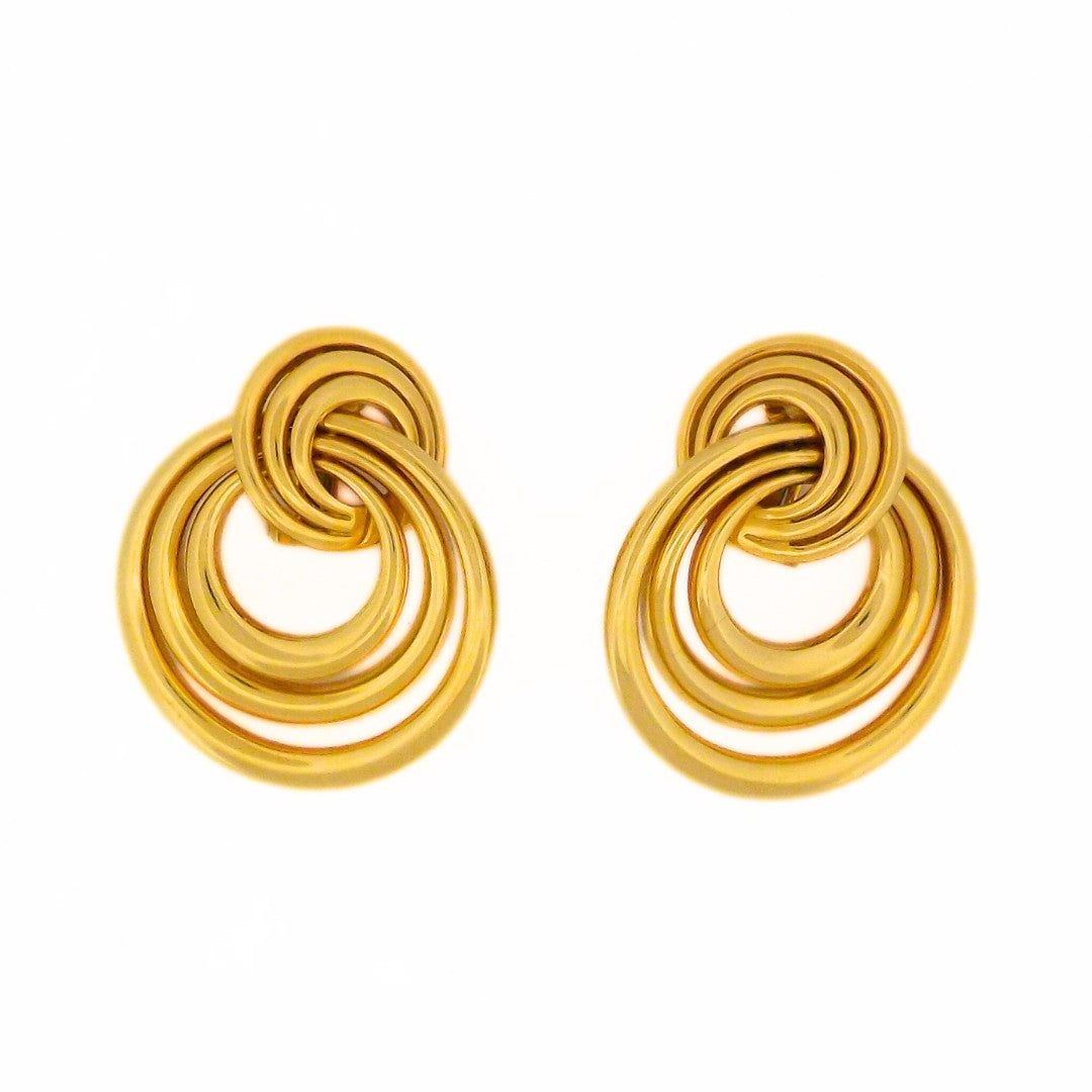 Cartier 18K Yellow Gold Circular Earrings