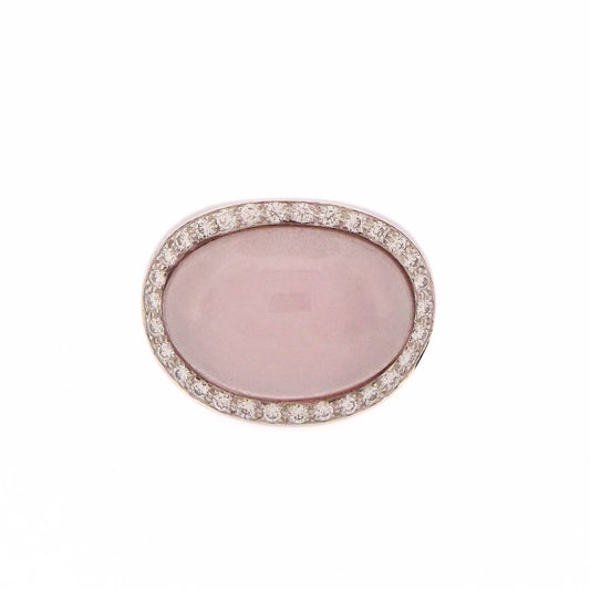 Van Cleef & Arpels 18K Rose Quartz Ring SZ 52