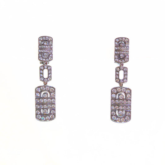 Bulgari 'Parentesi' 18K White Gold Diamond Earrings