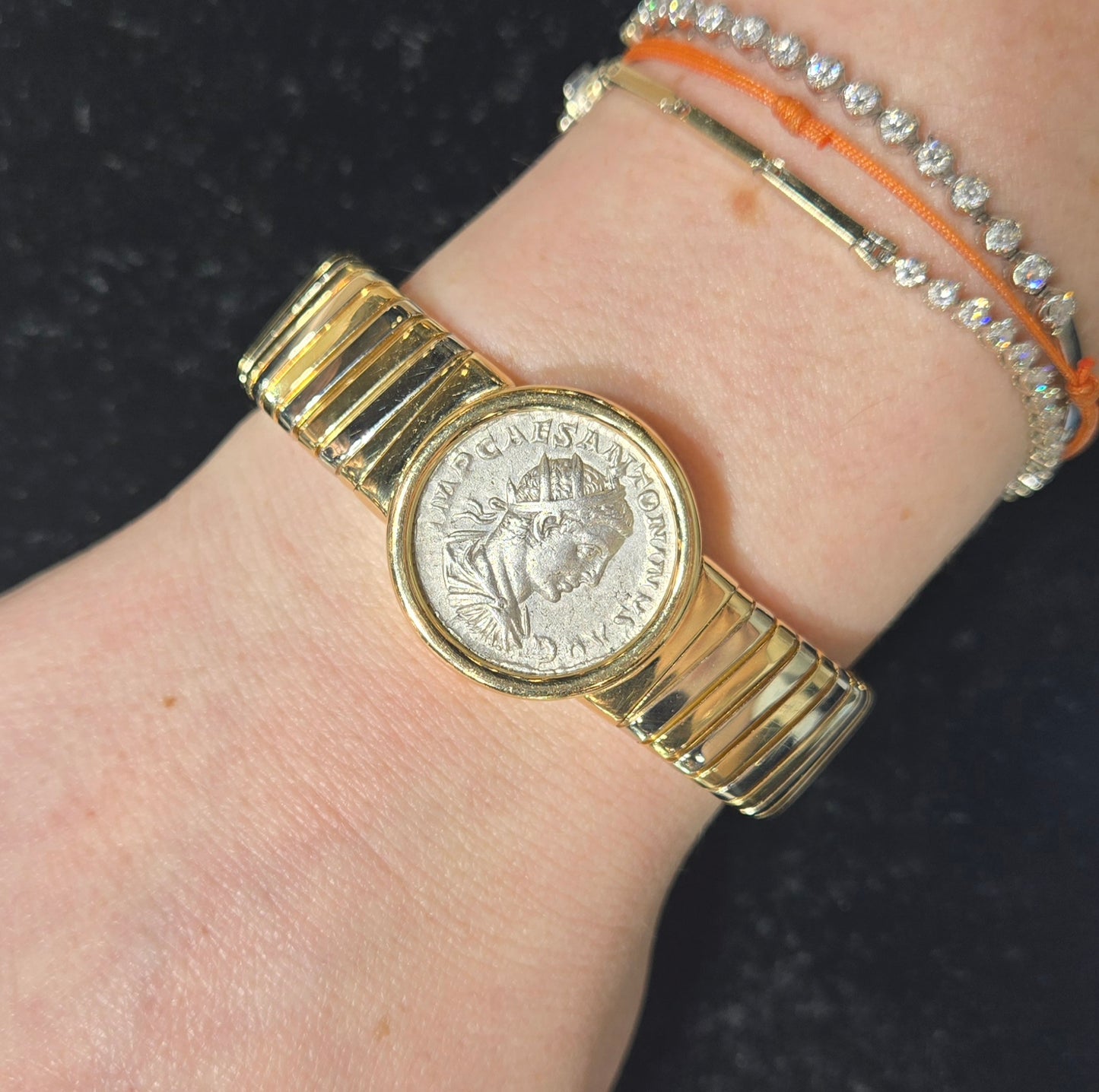 Bulgari 18K Two-Tone Gold Tubogas Monete Bracelet