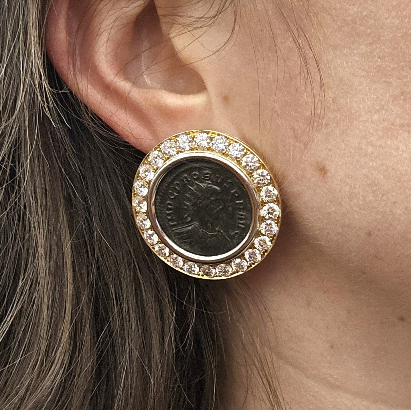 Bulgari 18K Diamond 'Monete Earrings