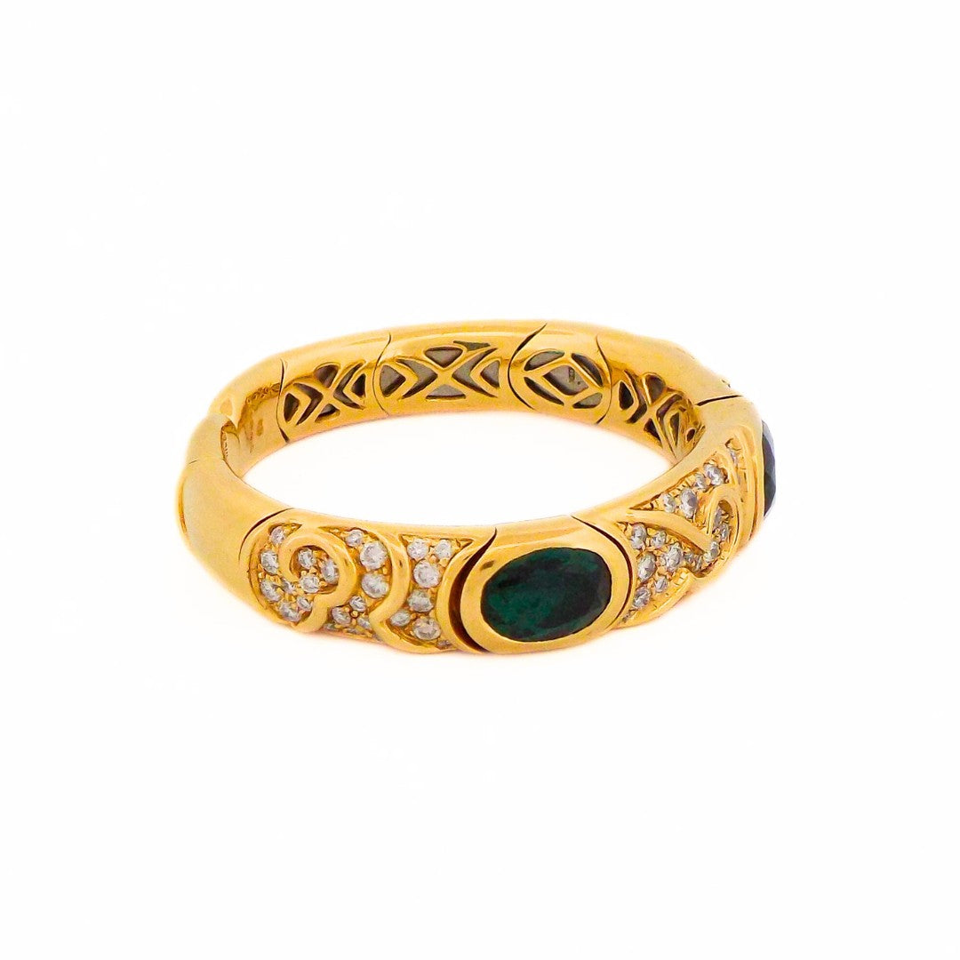 Marina B 18K Gold Green Tourmaline Diamond 'Onda' Bracelet