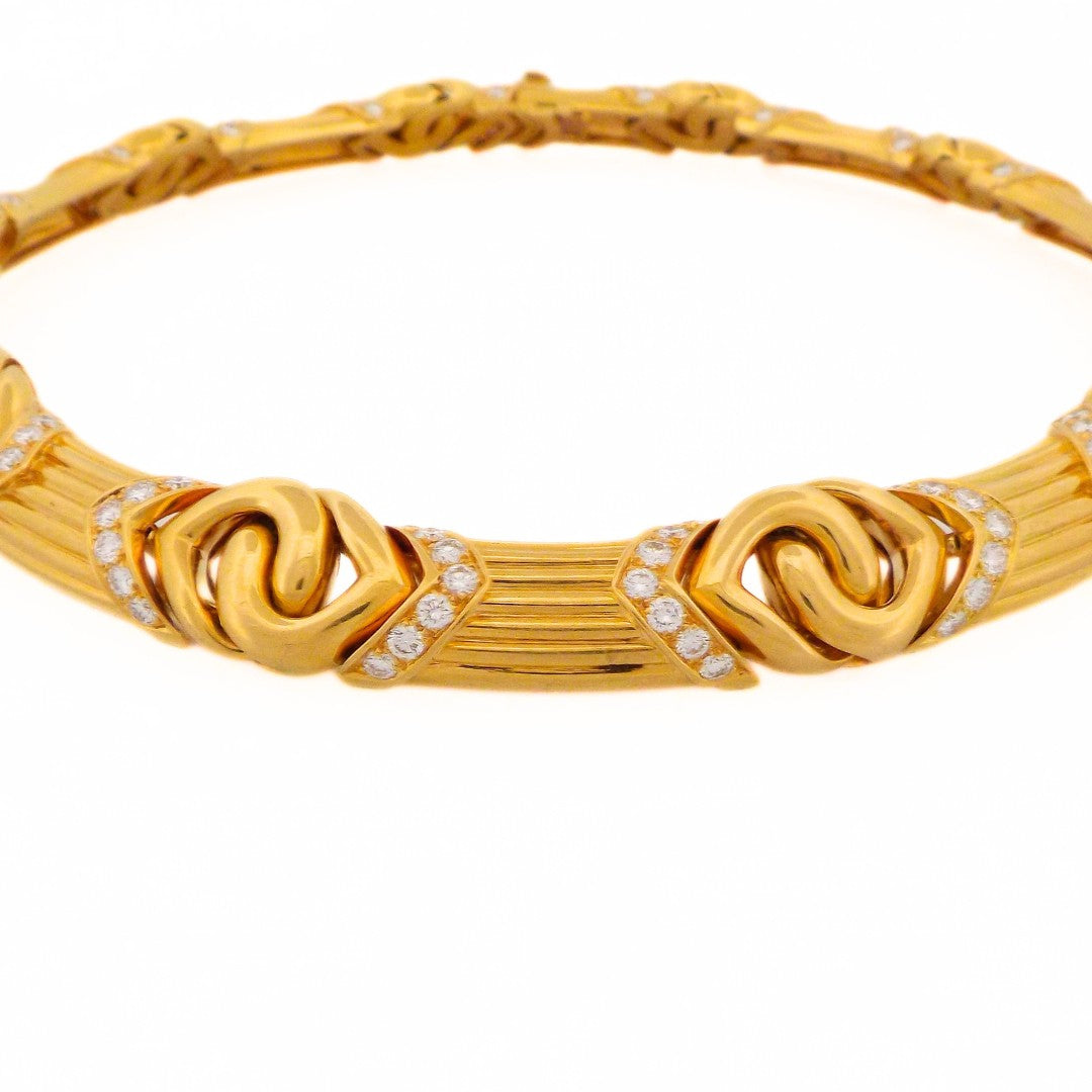 Bulgari 18K Gold Diamond Collar Necklace