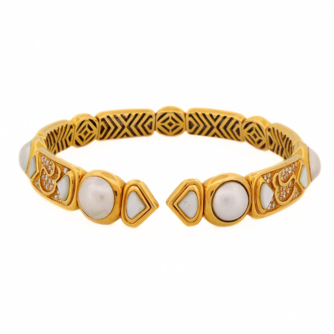 Marina B 18K Mabé and Mother-of-Pearl Diamond Choker Necklace