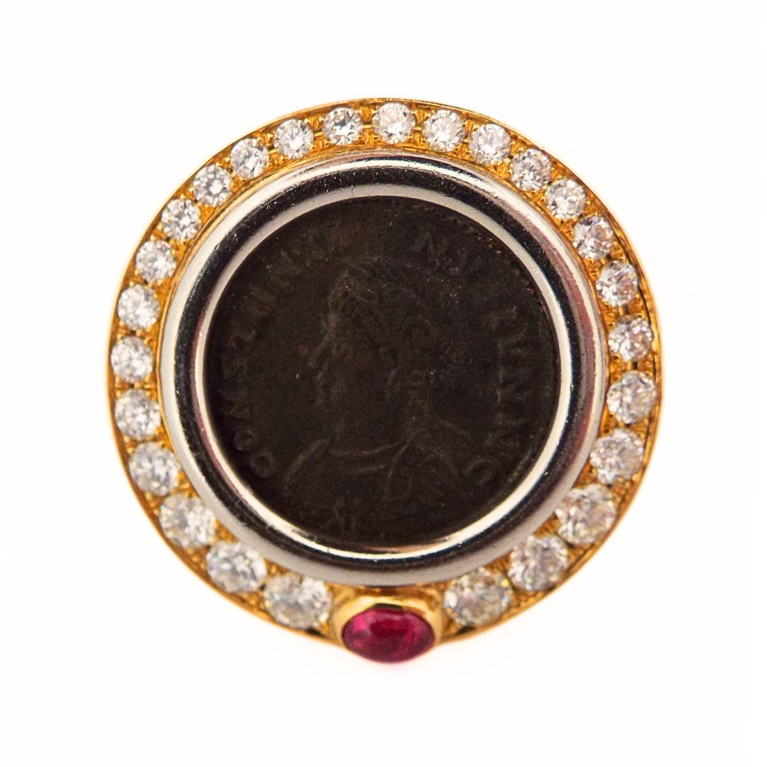 Bulgari 18K Diamond Ruby 'Monete' Earrings