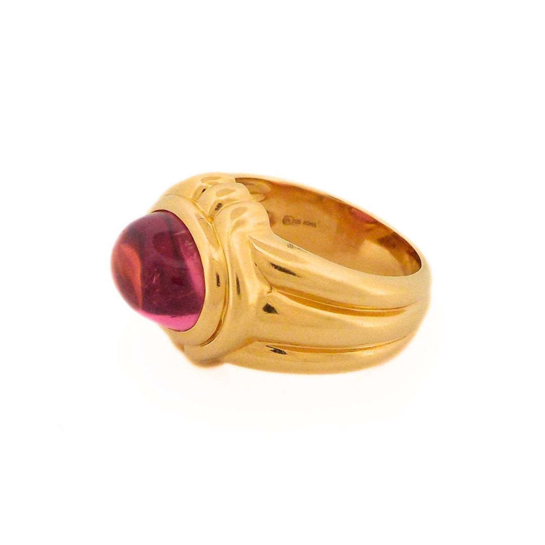 Bulgari 18K Yellow Gold Pink Tourmaline Ring