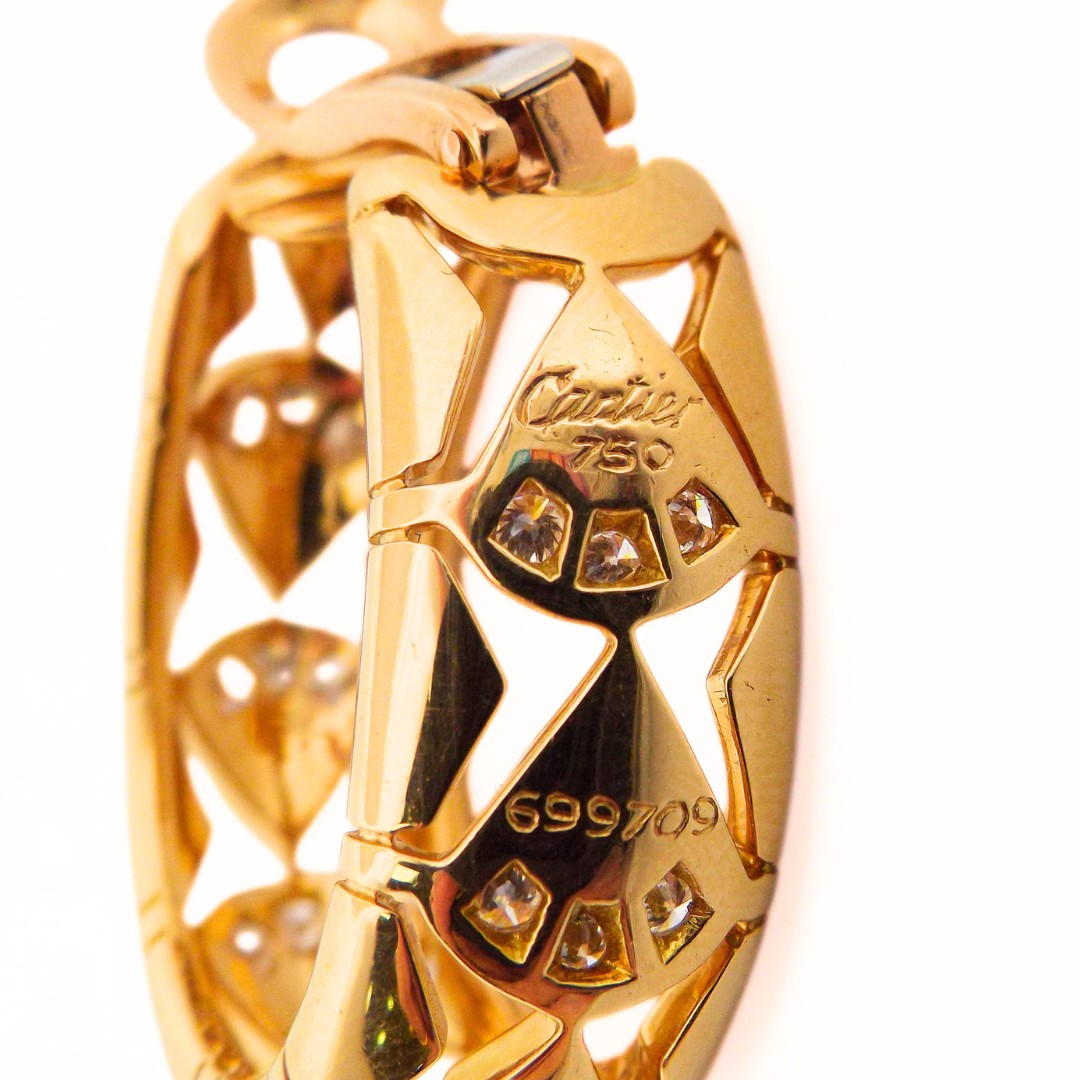 Cartier 18K Gold Diamond Hoop Earrings, France