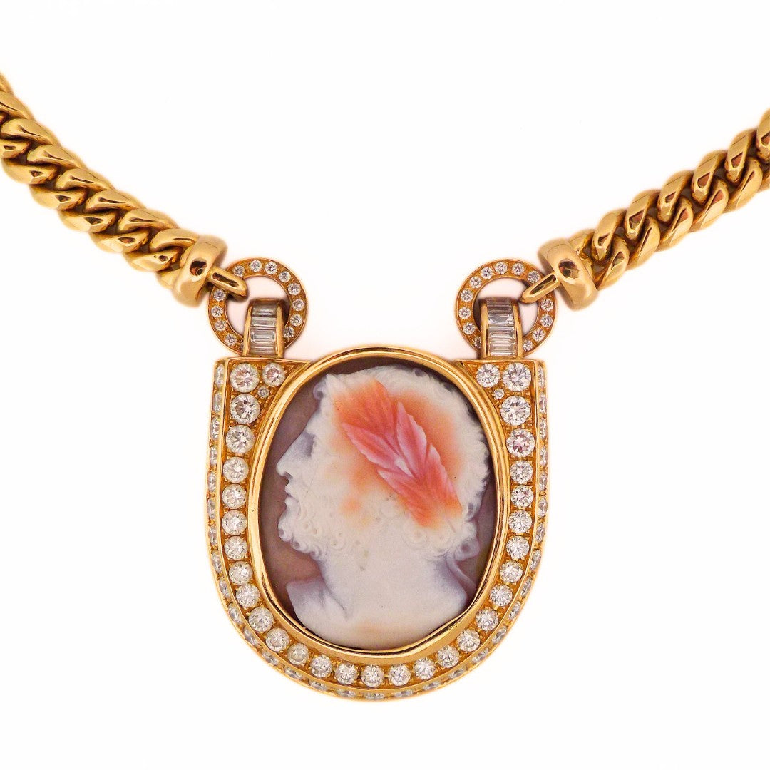 Bulgari 18K Cameo Chain Necklace
