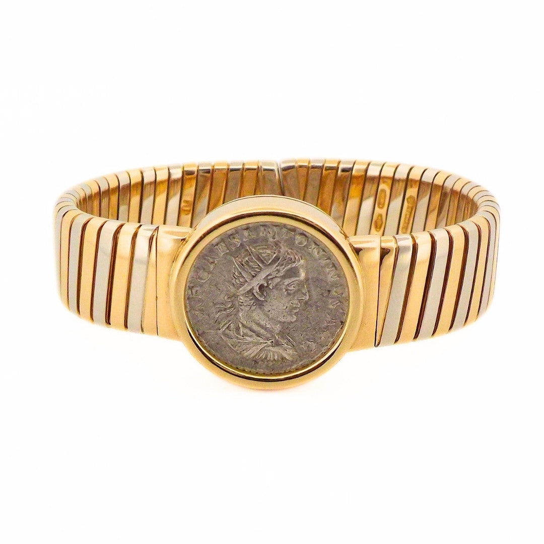 Bulgari 18K Two-Tone Gold Tubogas Monete Bracelet