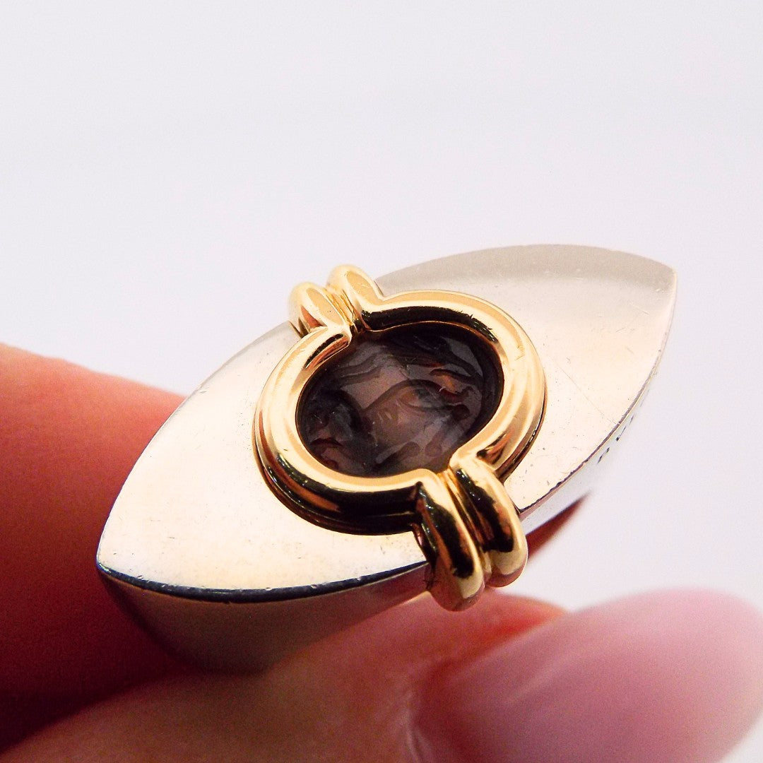 Bulgari 18K Platinum Cameo Ring