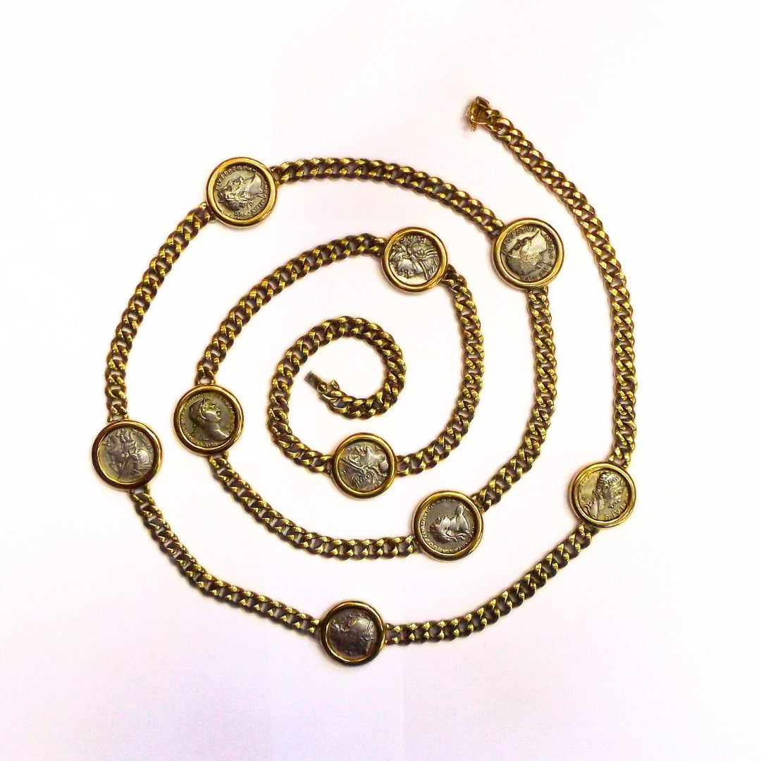 Bulgari 18K 9-Coin Monete Chain Necklace