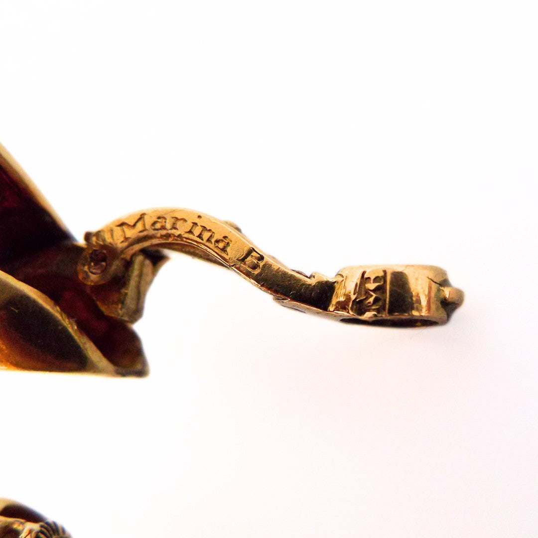 Marina B 'Onda' 18K Gold Diamond Earclip Earrings