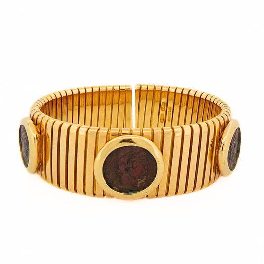 Bulgari 18K Tubogas Triple Monete Bracelet