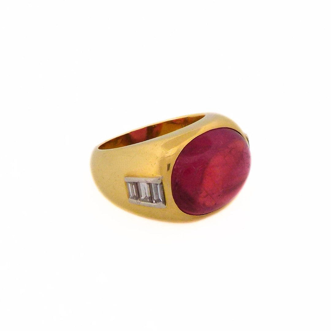 Bulgari 18K Rubellite Diamond Ring