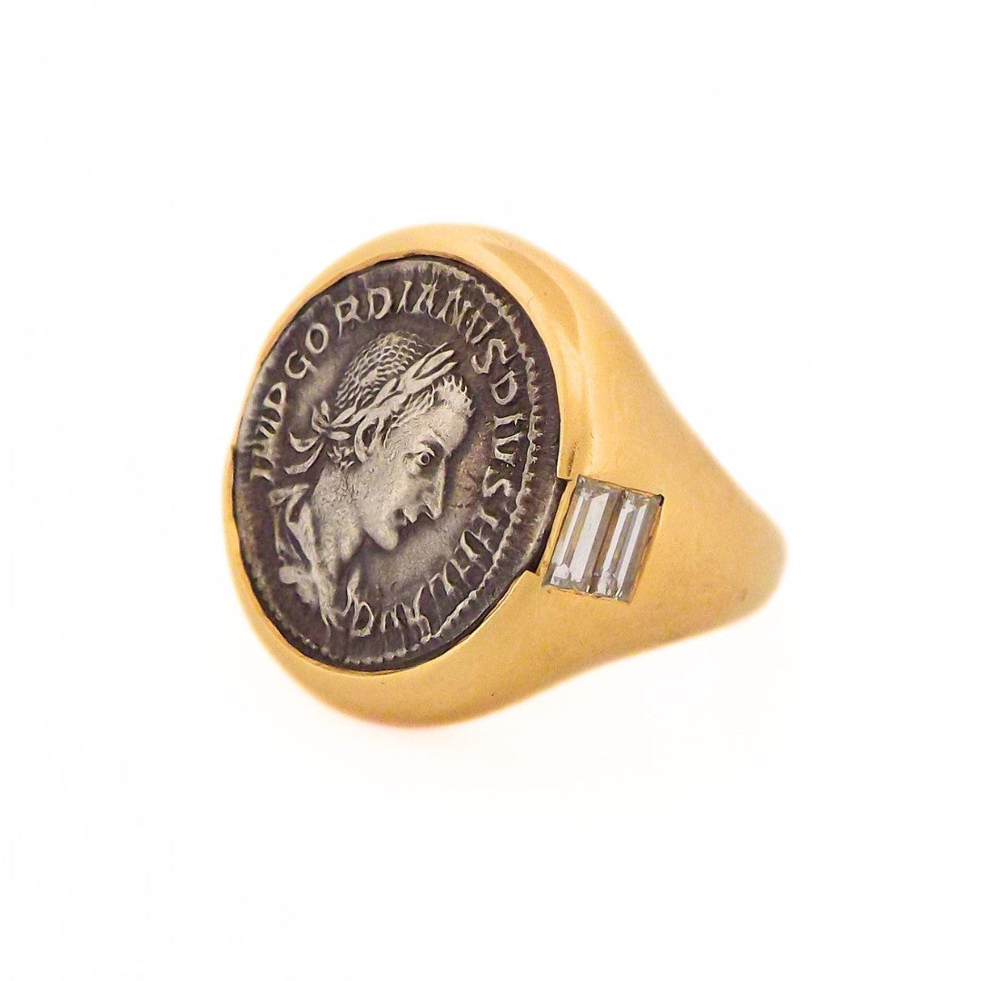 Bulgari 18K Diamond 'Monete' Coin Ring