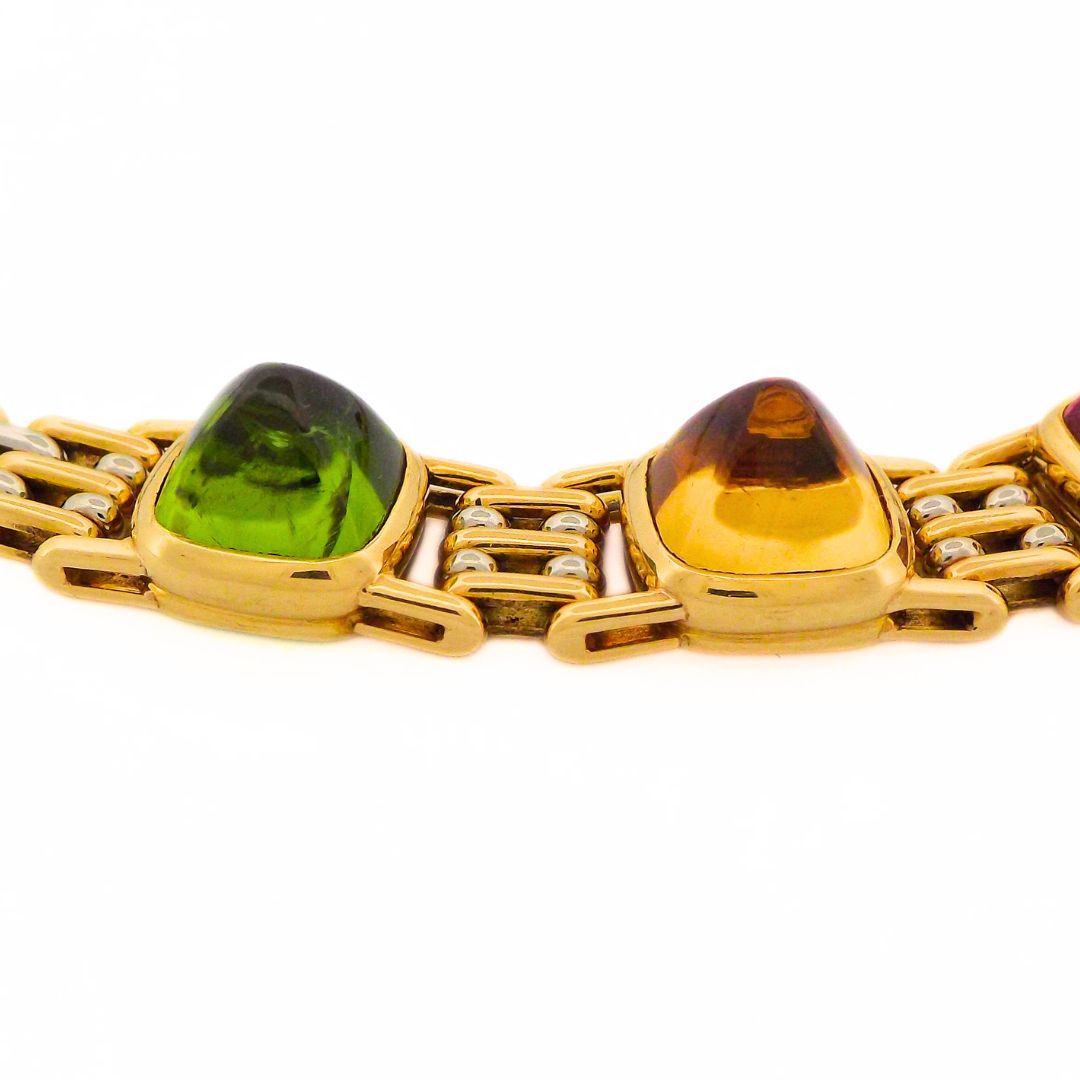 Bulgari 18K Two-tone Gold Colored Stone Necklace