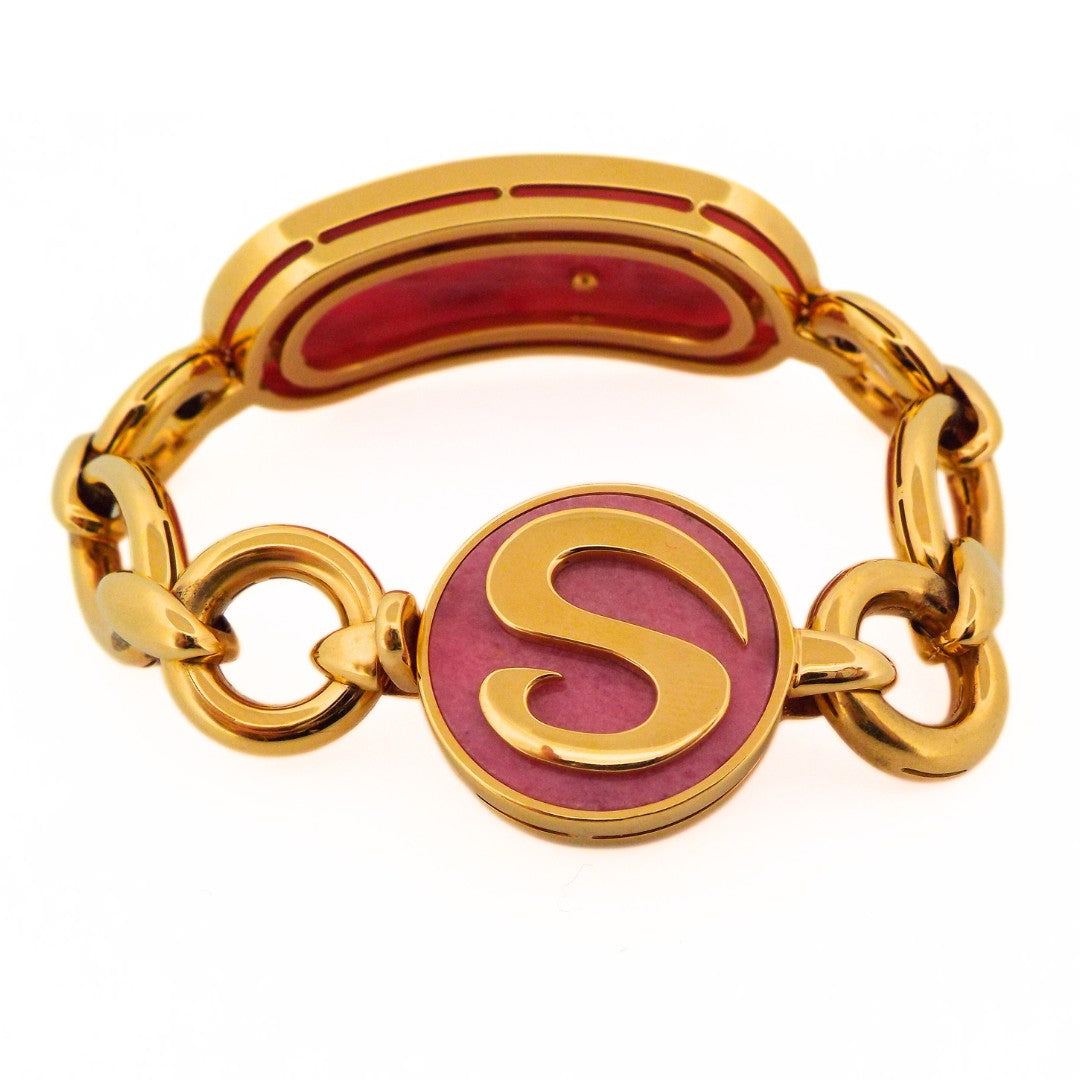 Bulgari 18K Yellow Gold Rhodochrosite Bracelet
