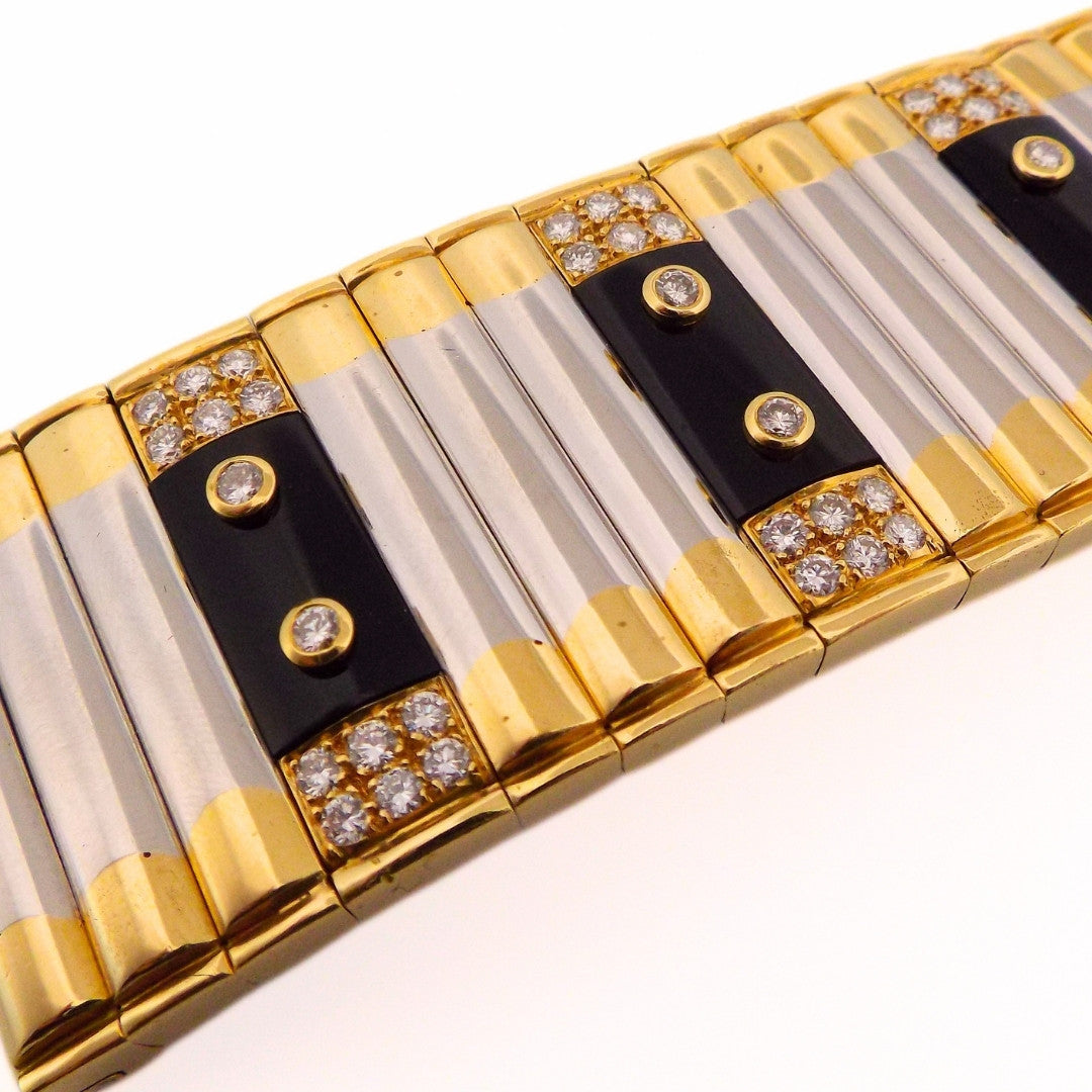 Cartier 18K Gold Onyx Diamond Bracelet